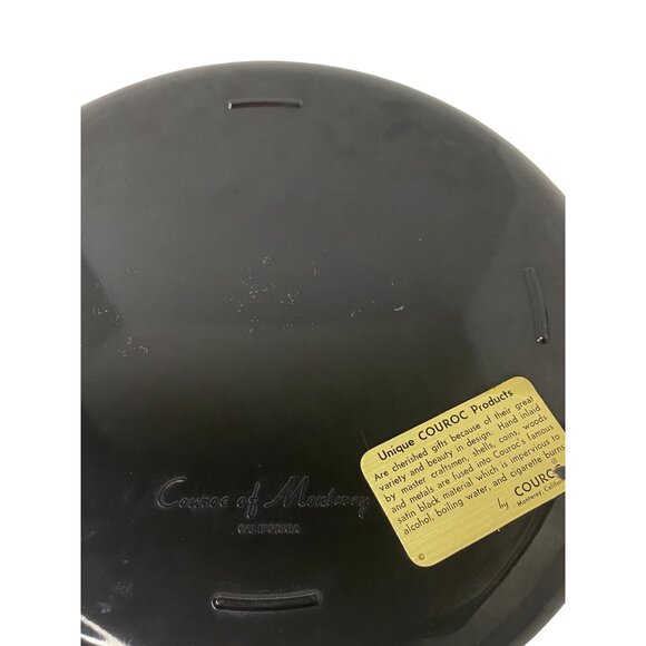 Vintage Couroc Of Monterey Black Music Round Plate Tray G-Clef Quartet 10" - Picture 4 of 5